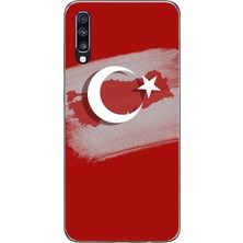 TechTree Samsung Galaxy A70 Uyumlu Türkiye Harita Detaylı Türk Bayrağı Baskılı Silikon Kılıf