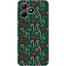 TechTree Realme Note 50 Uyumlu Yılbaşı Çam Ağacı ve Baston Şeker Baskılı Silikon Kılıf