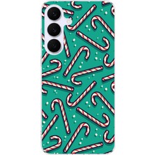 TechTree Samsung Galaxy S25 Fe Uyumlu Yılbaşı Ruhu Baston Şeker ve Kar Taneli Baskılı Silikon Kılıf