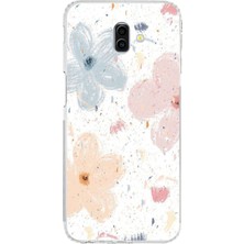 TechTree Samsung Galaxy J6 Plus Uyumlu Pastel Soyut Çiçek ve Leke Desenli Baskılı Silikon Kılıf