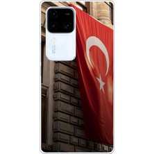 TechTree Vivo V30 Uyumlu Dev Türk Bayrağı Baskılı Silikon Kılıf
