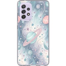 TechTree Samsung Galaxy A72 Uyumlu Soft Renkli Gezegenler Baskılı Silikon Kılıf