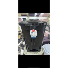 Özbience 50 Lt Siyah Slim Pedallı Plastik Çöp Kovası, Kapaklı, 65X35X43 cm