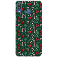 TechTree Samsung Galaxy M20 Uyumlu Yılbaşı Çam Ağacı ve Baston Şeker Baskılı Silikon Kılıf