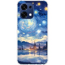 TechTree Oppo A6 Pro Uyumlu Yıldızlı Gökyüzü ve Şehir Silüeti Baskılı Silikon Kılıf