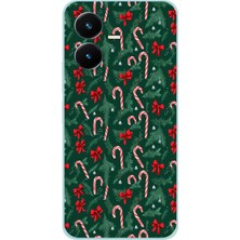 TechTree Vivo Y22 Uyumlu Yılbaşı Çam Ağacı ve Baston Şeker Baskılı Silikon Kılıf