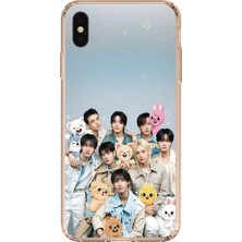 TechTree iPhone Xs Max Uyumlu Tray Kids K-Pop Grubu ve Skzoo Temalı Baskılı Silikon Kılıf