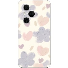 TechTree Honor 400 Pro Uyumlu Pastel Boya Bahçesi Çiçek ve Kalp Baskılı Silikon Kılıf