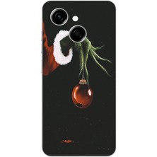 TechTree Tecno Spark Go 1 Uyumlu Grinch Yeşil El ve Kırmızı Yılbaşı Topu Baskılı Silikon Kılıf