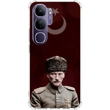 TechTree Vivo V40 Lite Uyumlu Ay Yıldız ve Başkomutan Atatürk Baskılı Silikon Kılıf