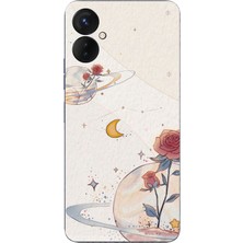 TechTree Tecno Spark 9 Pro Uyumlu Gezegen, Yıldız ve Gül Baskılı Silikon Kılıf