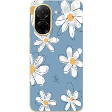 TechTree Redmi A5 Uyumlu Mavi Papatya Bahçesi Baskılı Silikon Kılıf