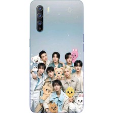 TechTree Oppo Reno 3-A91 Uyumlu Tray Kids K-Pop Grubu ve Skzoo Temalı Baskılı Silikon Kılıf