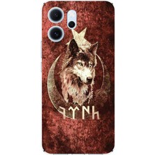 TechTree Oppo Reno 14F Uyumlu Göktürk Yazılı ve Bozkurt Desenli Baskılı Silikon Kılıf