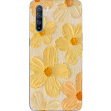 TechTree Oppo Reno 3-A91 Uyumlu Güneşin Dokunuşu Sarı Papatya Baskılı Silikon Kılıf