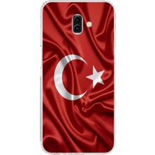 TechTree Samsung Galaxy J6 Plus Uyumlu Türk Bayrağı Baskılı Silikon Kılıf