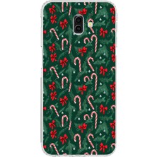 TechTree Samsung Galaxy J6 Plus Uyumlu Yılbaşı Çam Ağacı ve Baston Şeker Baskılı Silikon Kılıf