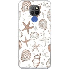 TechTree General Mobile Gm 20 Uyumlu Kahverengi Deniz Yıldızı ve Kabuklu Baskılı Silikon Kılıf