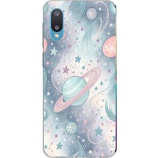 TechTree Samsung Galaxy A02 Uyumlu Soft Renkli Gezegenler Baskılı Silikon Kılıf