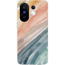 TechTree Vivo X200 Fe Uyumlu Modern Renk Paleti Baskılı Silikon Kılıf