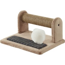 Feyza Design Renkli Kedi Tırmalama Tahtası, Tırnak Kaşıma Halısı ve Ponponlu Oyuncak