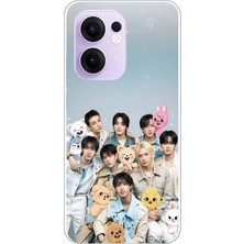 TechTree Oppo Reno 13F Uyumlu Tray Kids K-Pop Grubu ve Skzoo Temalı Baskılı Silikon Kılıf