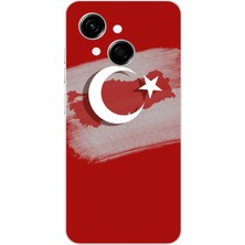 TechTree Tecno Spark Go 1 Uyumlu Türkiye Harita Detaylı Türk Bayrağı Baskılı Silikon Kılıf