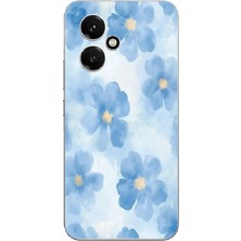 TechTree Honor 400 Uyumlu Mavi Çiçekler Baskılı Silikon Kılıf