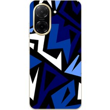 TechTree Redmi A5 Uyumlu Modern Mavi Geometrik Mozaik Baskılı Silikon Kılıf