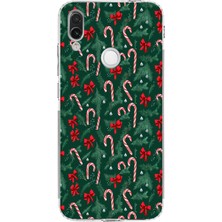 TechTree Redmi Note 7-7 Pro Uyumlu Yılbaşı Çam Ağacı ve Baston Şeker Baskılı Silikon Kılıf