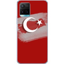 TechTree Vivo Y21S Uyumlu Türkiye Harita Detaylı Türk Bayrağı Baskılı Silikon Kılıf