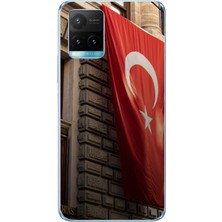 TechTree Vivo Y21S Uyumlu Dev Türk Bayrağı Baskılı Silikon Kılıf