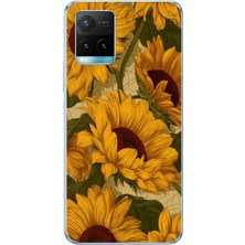 TechTree Vivo Y21S Uyumlu Altın Sarısı Ayçiçeği Bahçesi Baskılı Silikon Kılıf