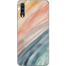 TechTree Samsung Galaxy A70 Uyumlu Modern Renk Paleti Baskılı Silikon Kılıf