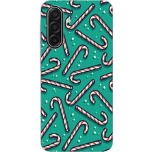 TechTree Samsung Galaxy A17 Uyumlu Yılbaşı Ruhu Baston Şeker ve Kar Taneli Baskılı Silikon Kılıf