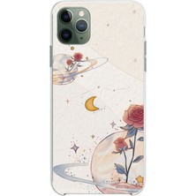 TechTree iPhone 11 Pro Max Uyumlu Gezegen, Yıldız ve Gül Baskılı Silikon Kılıf