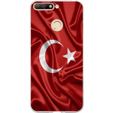 TechTree Huawei Y6 2018 - Honor 7A Uyumlu Türk Bayrağı Baskılı Silikon Kılıf