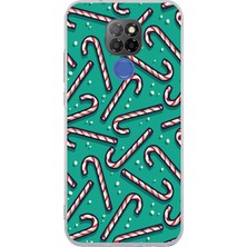 TechTree General Mobile Gm 20 Uyumlu Yılbaşı Ruhu Baston Şeker ve Kar Taneli Baskılı Silikon Kılıf