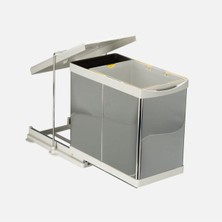 Özbience Raylı Dolap Içi Çöp Kovası Paslanmaz Krom 20+1 Litre, Şık ve Kullanışlı