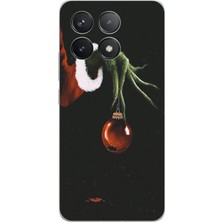 TechTree Poco F6 Pro Uyumlu Grinch Yeşil El ve Kırmızı Yılbaşı Topu Baskılı Silikon Kılıf