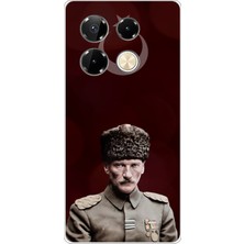 TechTree Infinix Note 40 Pro Uyumlu Ay Yıldız ve Başkomutan Atatürk Baskılı Silikon Kılıf