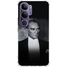 TechTree Vivo V40 Lite Uyumlu Zarafet ve Asalet: Atatürk Smokinli Baskılı Silikon Kılıf