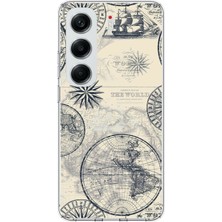 TechTree Tecno Camon 40 Pro Uyumlu Vintage Dünya Haritası ve Pusula Baskılı Silikon Kılıf