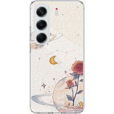 TechTree Tecno Camon 40 Pro Uyumlu Gezegen, Yıldız ve Gül Baskılı Silikon Kılıf