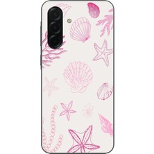 TechTree Samsung Galaxy A36 Uyumlu Pembe Deniz Yıldızı ve Kabuk Baskılı Silikon Kılıf
