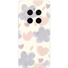 TechTree Honor Magic 7 Pro Uyumlu Pastel Boya Bahçesi Çiçek ve Kalp Baskılı Silikon Kılıf
