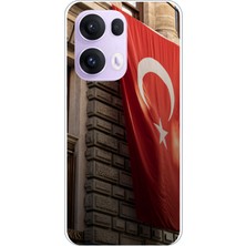 TechTree Oppo Reno 13 Pro Uyumlu Dev Türk Bayrağı Baskılı Silikon Kılıf