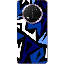 TechTree Honor Magic 7 Lite Uyumlu Modern Mavi Geometrik Mozaik Baskılı Silikon Kılıf