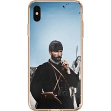 TechTree iPhone Xs Max Uyumlu Atatürk Cephede Baskılı Silikon Kılıf