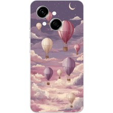 TechTree Tecno Spark Go 1 Uyumlu Mor Gökyüzü ve Uçan Balon Baskılı Silikon Kılıf
